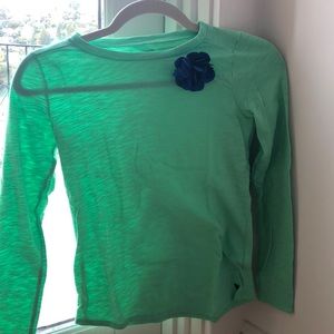 Crewcuts long sleeve green shirt with blue flower